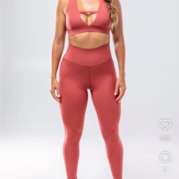 NWT ZENTOA High-Waisted pint rust Leggings sizes XS, S, M. - Picture 2 of 6